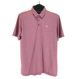 Travis Mathew The Zinna Golf Polo Men's Large Heather Cardinal Short Sleeve